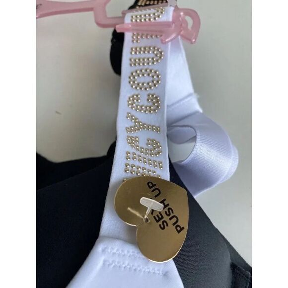 Juicy Couture Bra 2 Pack Sz 34B SEXY Push Up JC4229 White Black NEW - Picture 3 of 8